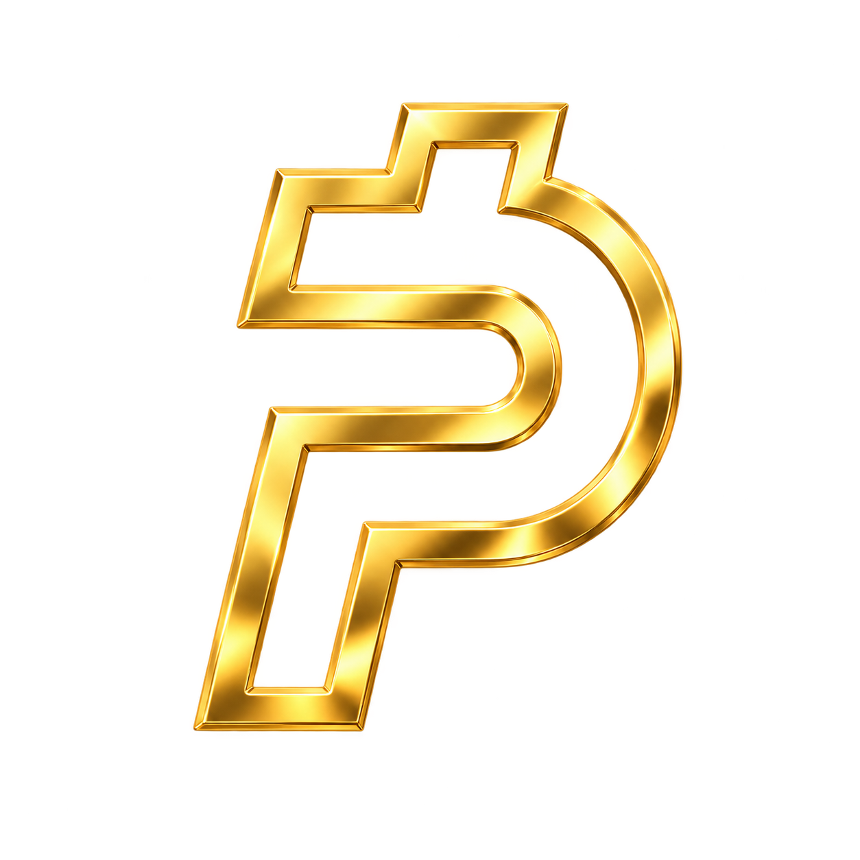 GOLD PAID polished golden symbol